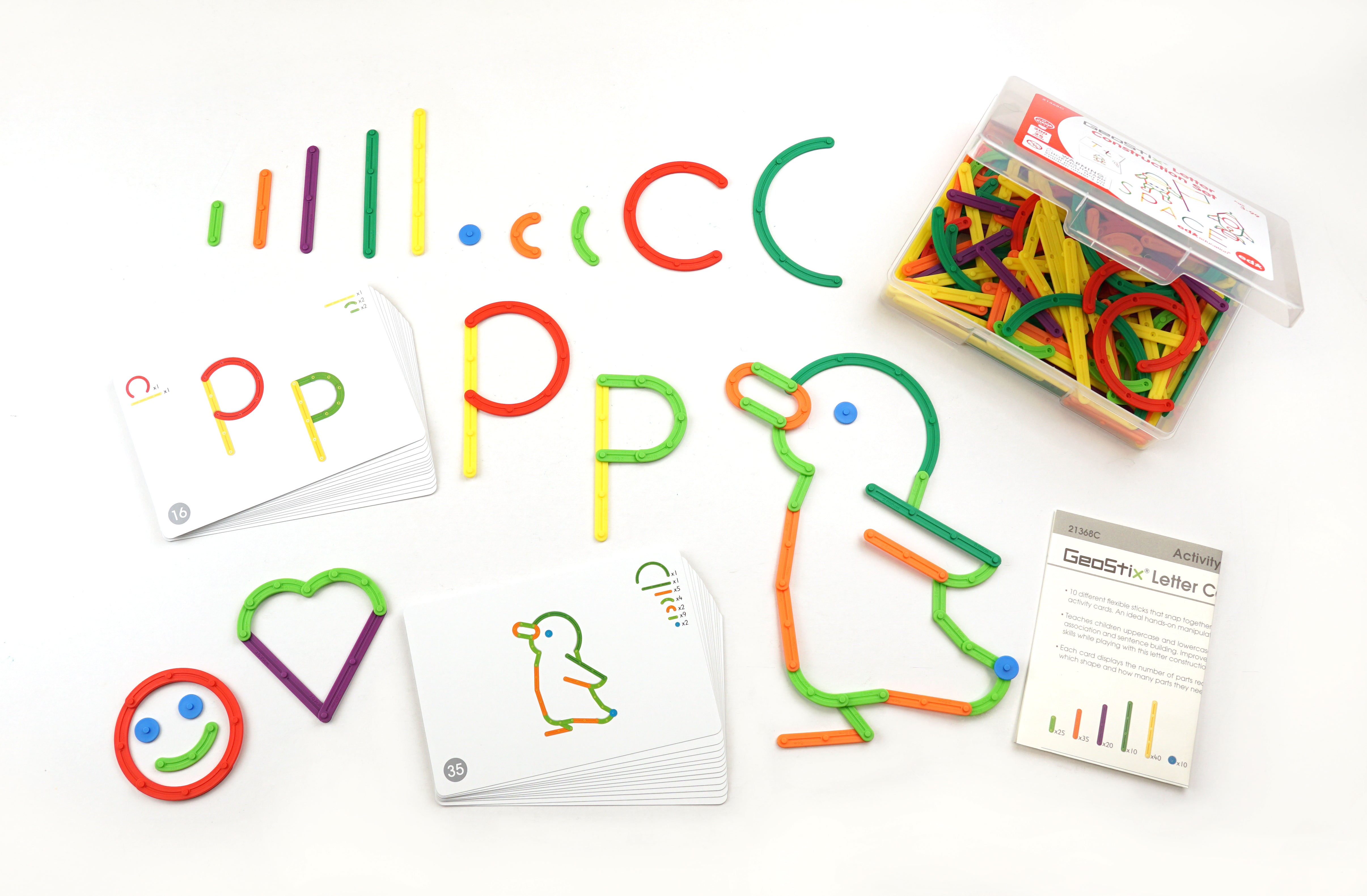 Formes Géométriques Bois GeoStix Letter Construction Set - 200