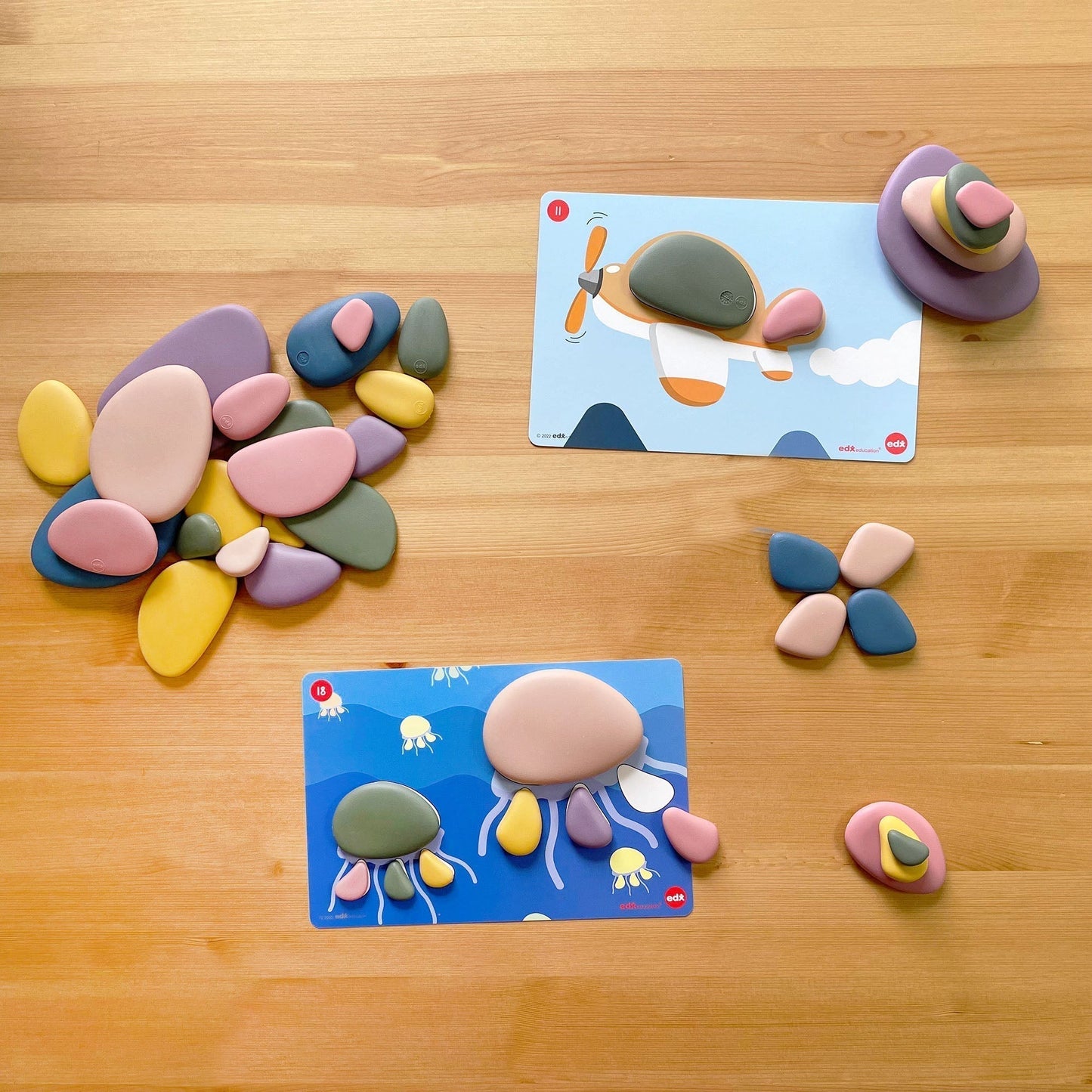 Edx Education Rainbow Pebbles sensory toys for autism support.