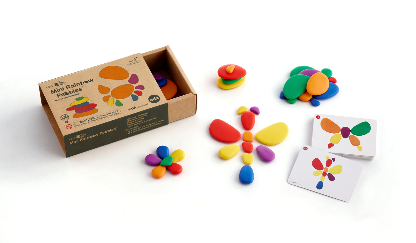 Edx Education - Shopedx UK – Busy Play® Mini Rainbow Pebbles – EDX13223 – Product Packaging Image