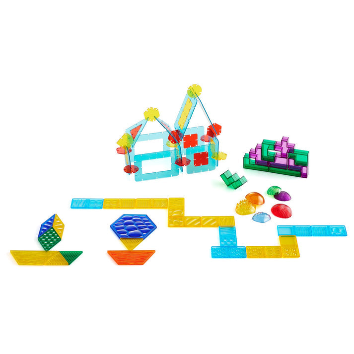iSense Sorting and Counting Set with colorful tactile shapes, magnetic tiles, and sensory counters for early math, STEM learning, and hands-on play.