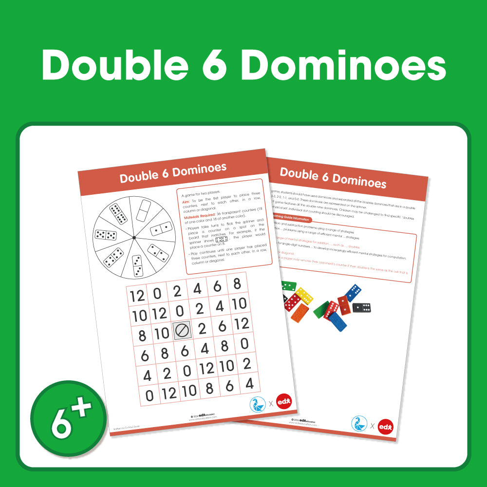 Edx Education Board Games  Double Dominoes (6)– Grade 1 to 3