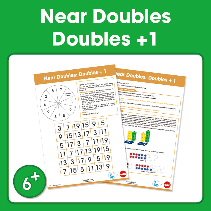 Edx Education Board Games  Near Doubles: Doubles +1– Grade 1 to 3