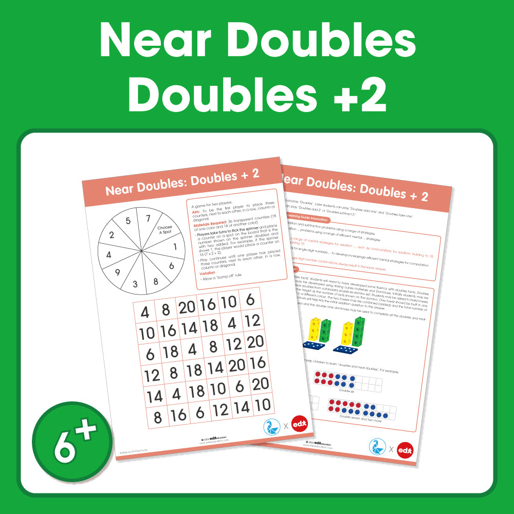 Edx Education Board Games  Near Doubles: Doubles +2– Grade 1 to 3