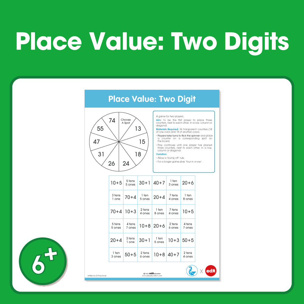 Edx Education Board Games Place Value: Two Digits– Grade 1