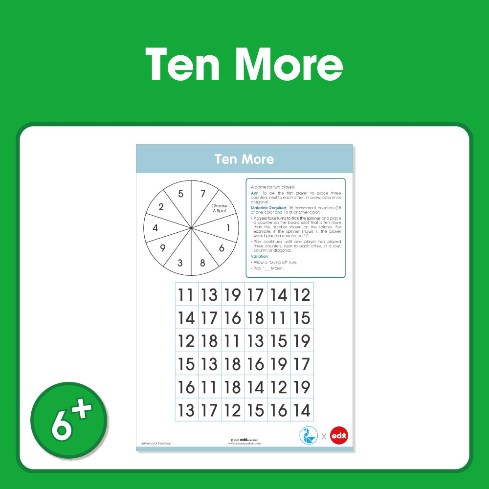 Edx Education Board Games Ten More– Grade 1 to 3