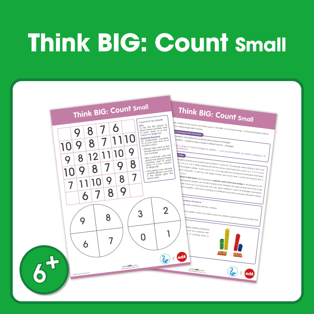 Edx Education Board Games Think Big Count Small ? Grade 1 to 2 - Shopedx