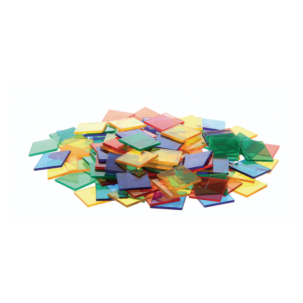 Child sorting Translucent Tiles by colour and size – hands-on EYFS maths activity | edx education® UK