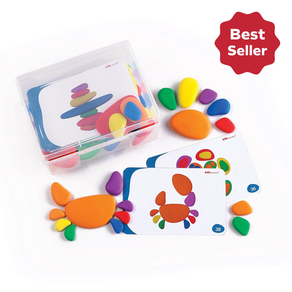 Rainbow Pebbles® award-winning sensory toy – smooth tactile pebbles for EYFS maths and creative play | edx education® UK