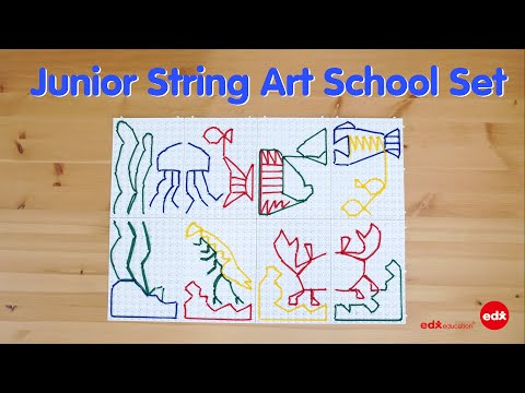 Junior String Art School Set by Edx Education – creative kids activity kit for group play, hand-eye coordination, and art learning.