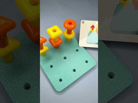 Children boost fine motor skills by stacking and sorting Edx Education® Busy Play® Geo Pegs