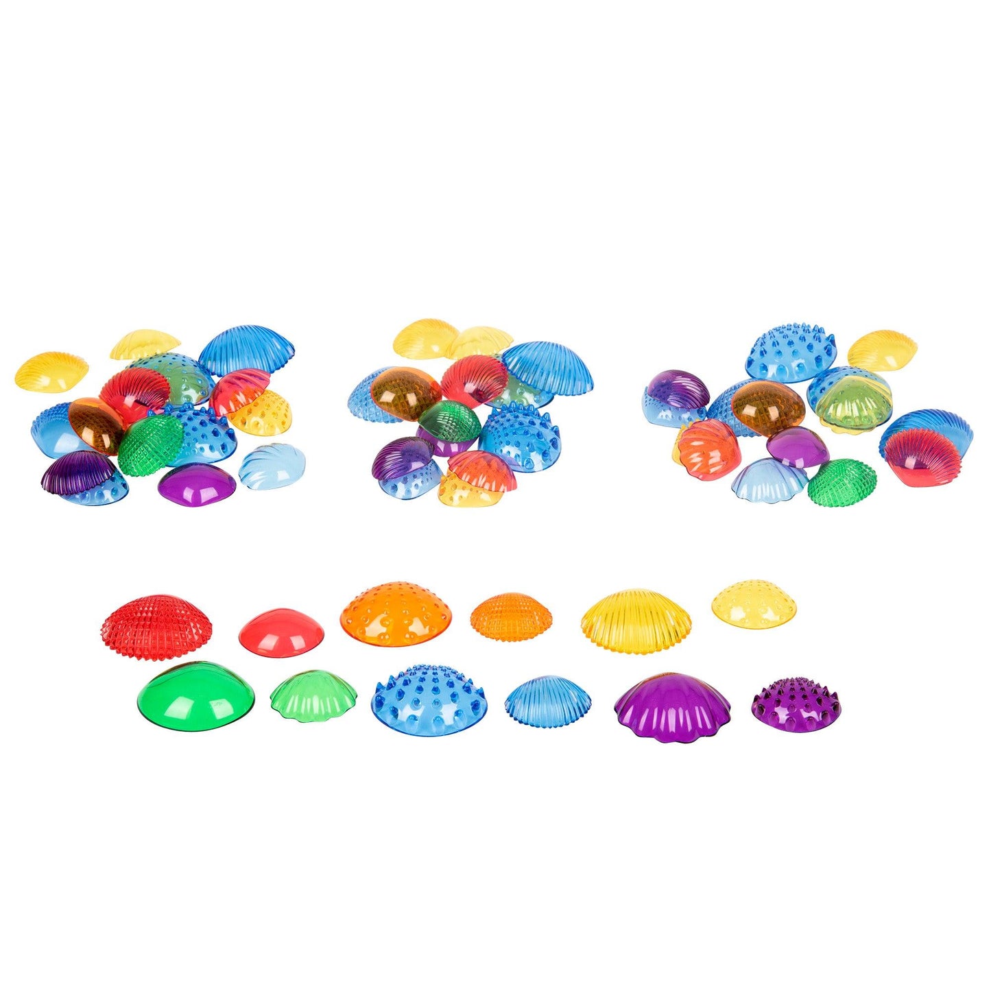 Transparent Tactile Shells with 6 textures โ sensory exploration toy for EYFS children | edx educationยฎ UK