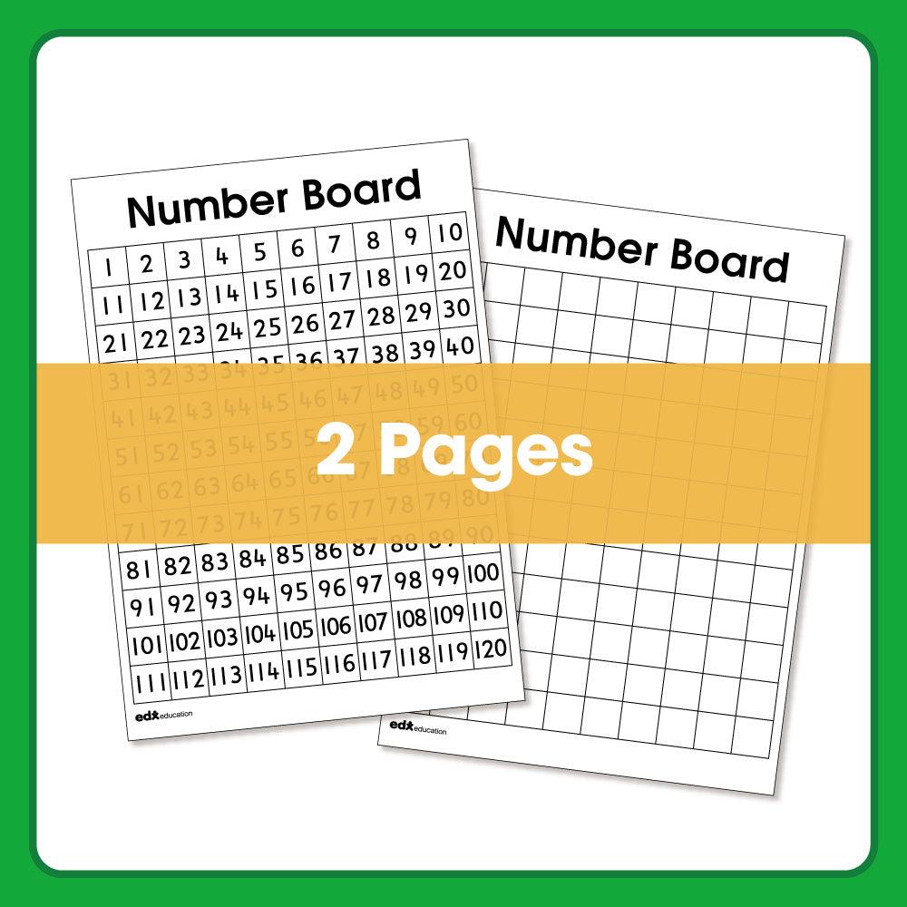 Numbers 1-120 grid Sheet – UK Shopedx