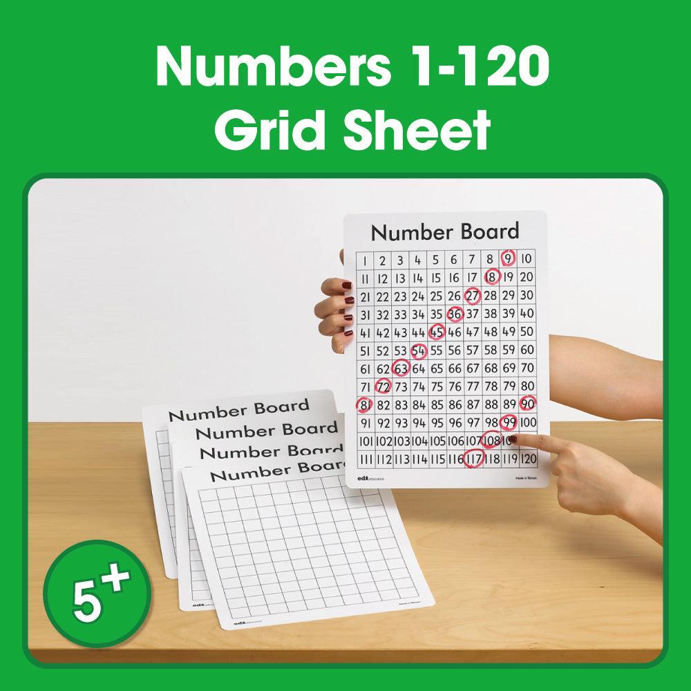 Numbers 1-120 grid Sheet - Shopedx