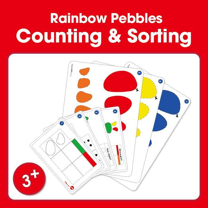 Rainbow Pebbles Counting & Sorting Activity Cards - Shopedx