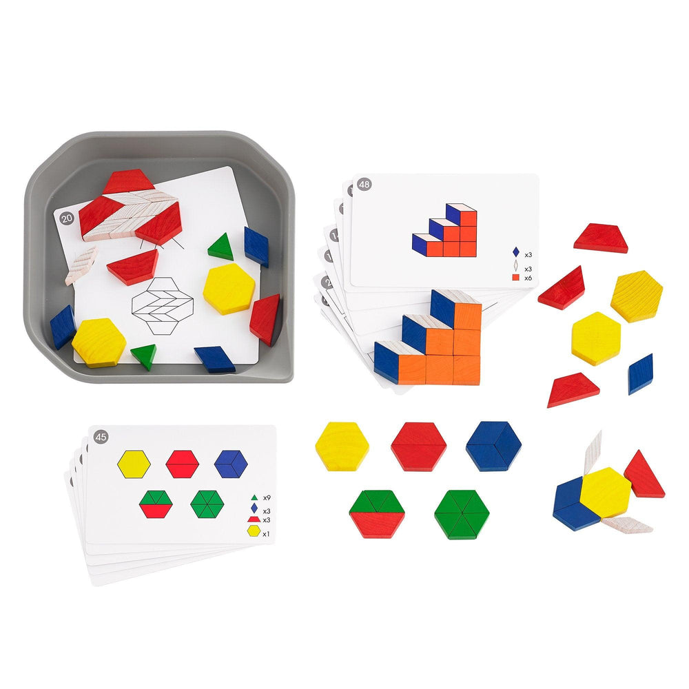 Fun Play Wooden Pattern Blocks - Shopedx